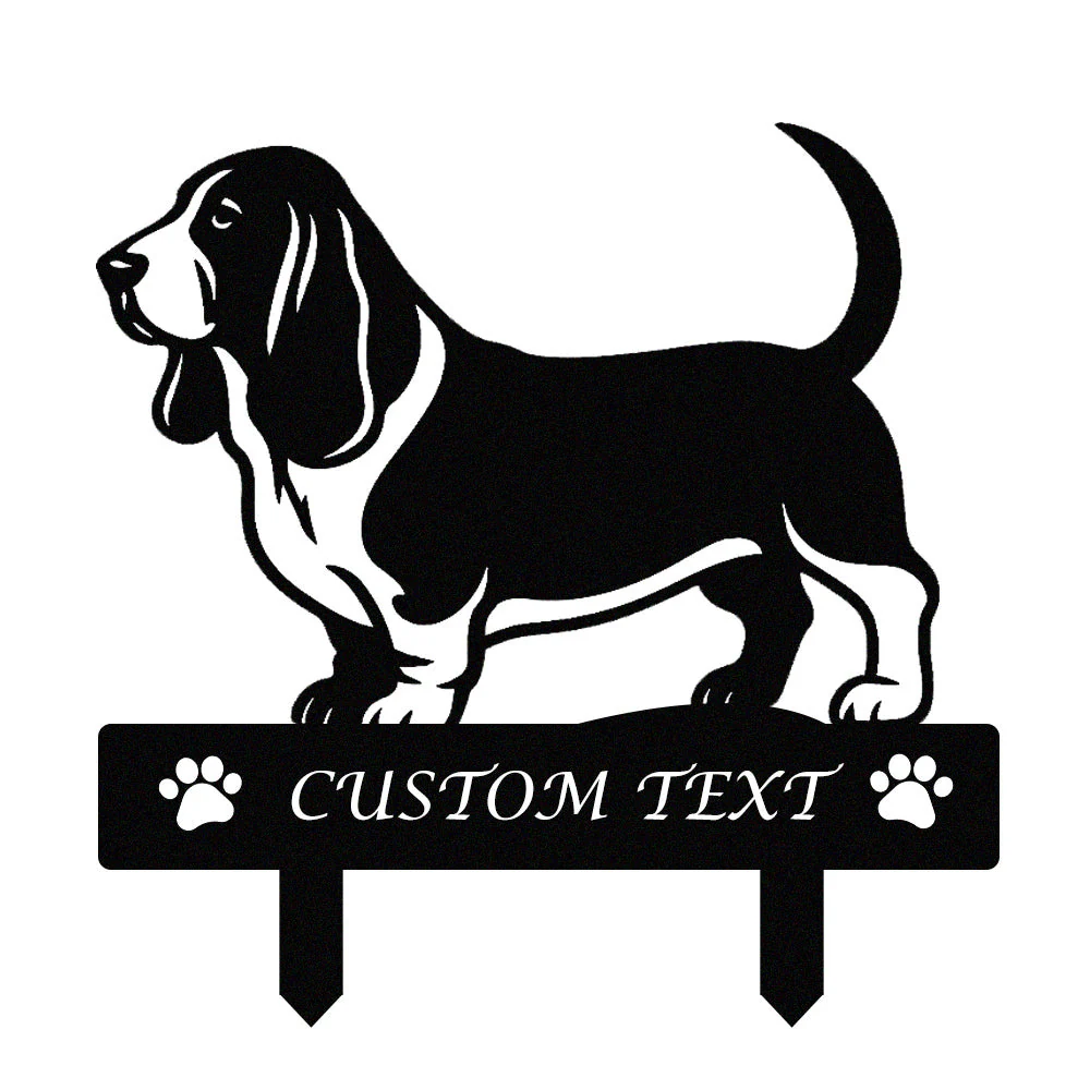 Basset Hound Silhouette de Chien Personnalisée Piquet de Jardin en Métal - Image 9