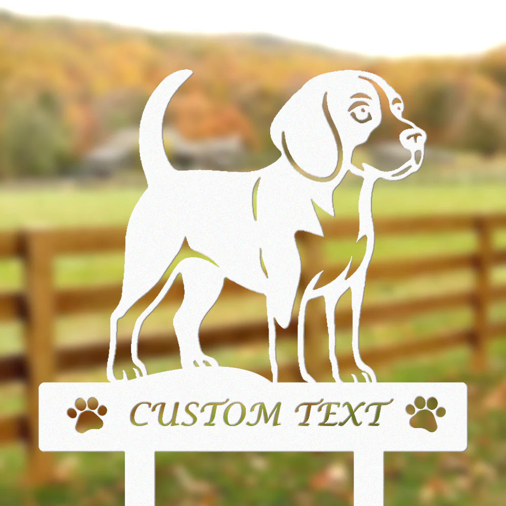 Beagle Silhouette de Chien Personnalisée Piquet de Jardin en Métal - Image 8