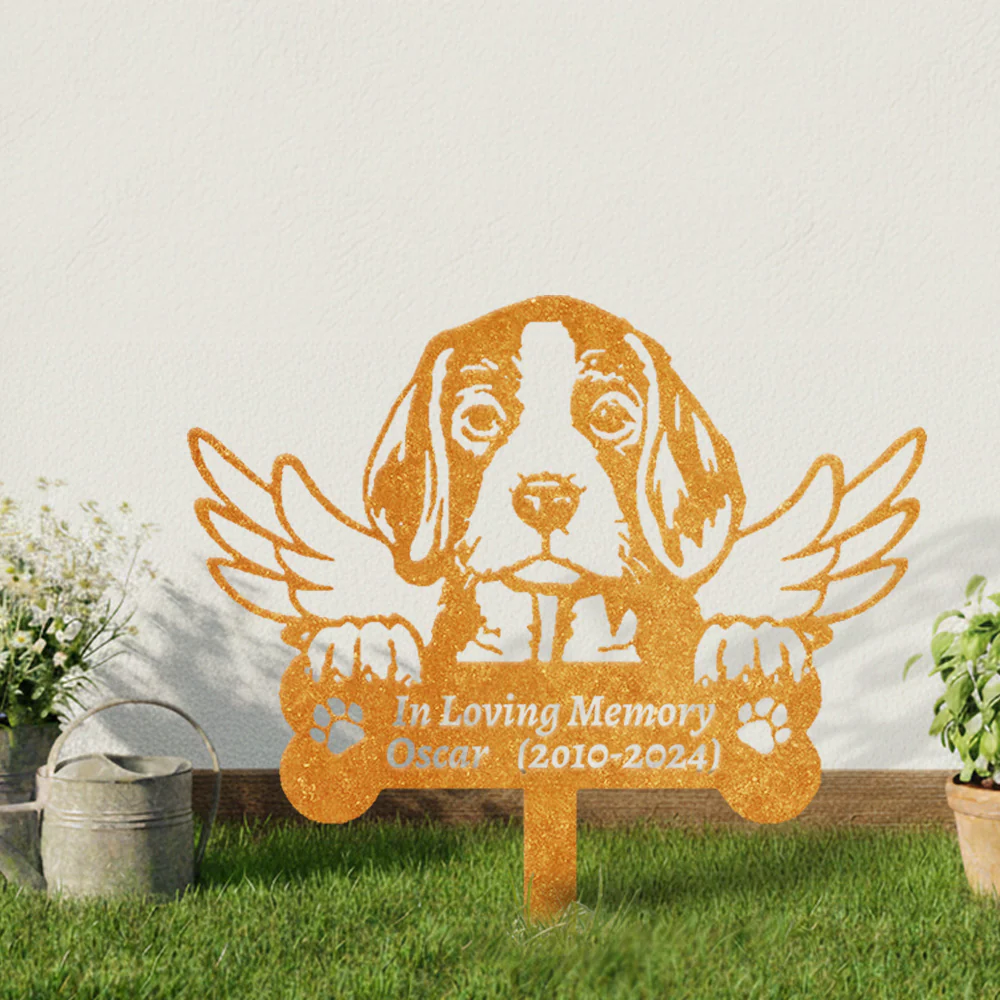 Beagle Tuteur Commémoratif Personnalisé avec Ailes - Image 6