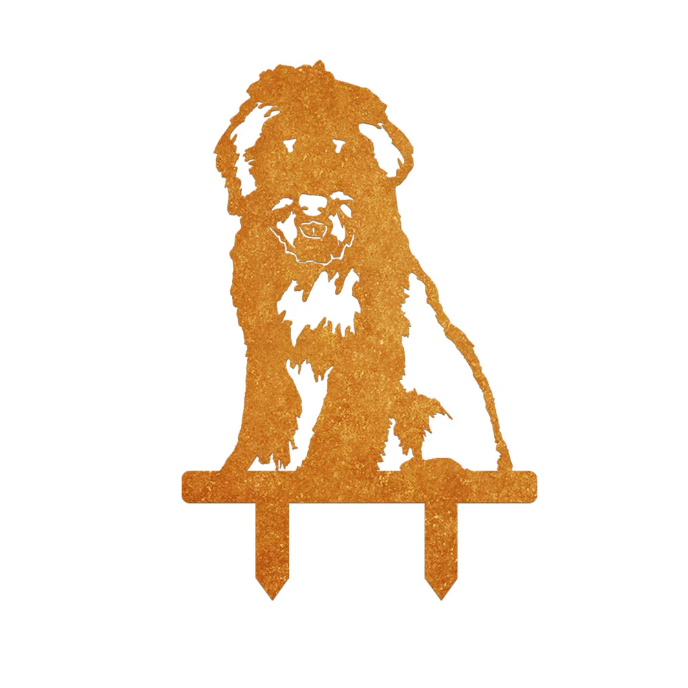 Bearded Collie Silhouette de Chien en Métal Noir - Image 6