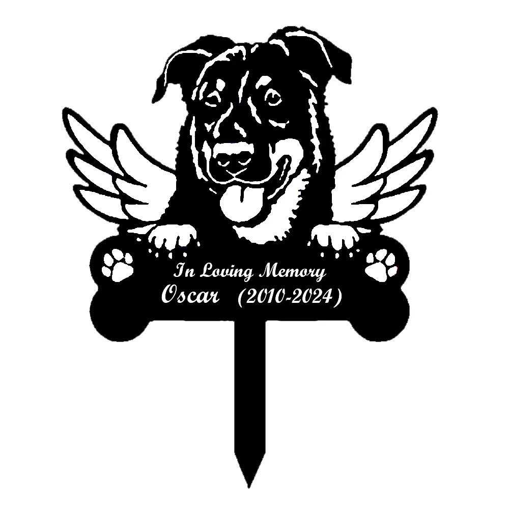 Beauceron Tuteur Commémoratif Personnalisé avec Ailes - Image 16