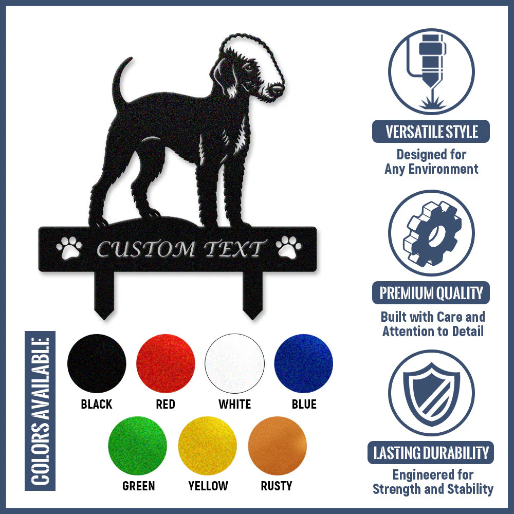 Bedlington Terrier Silhouette de Chien Personnalisée Piquet de Jardin en Métal - Image 10