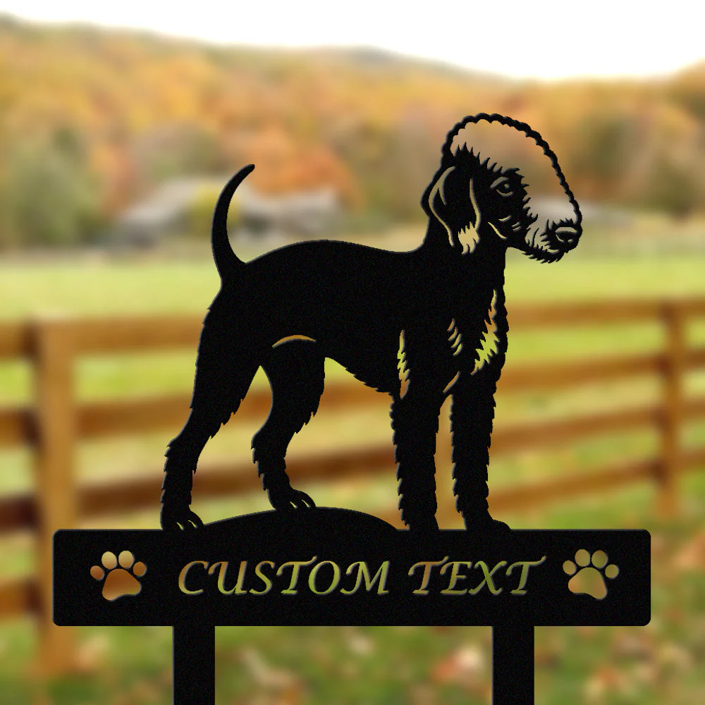 Bedlington Terrier Silhouette de Chien Personnalisée Piquet de Jardin en Métal - Image 2