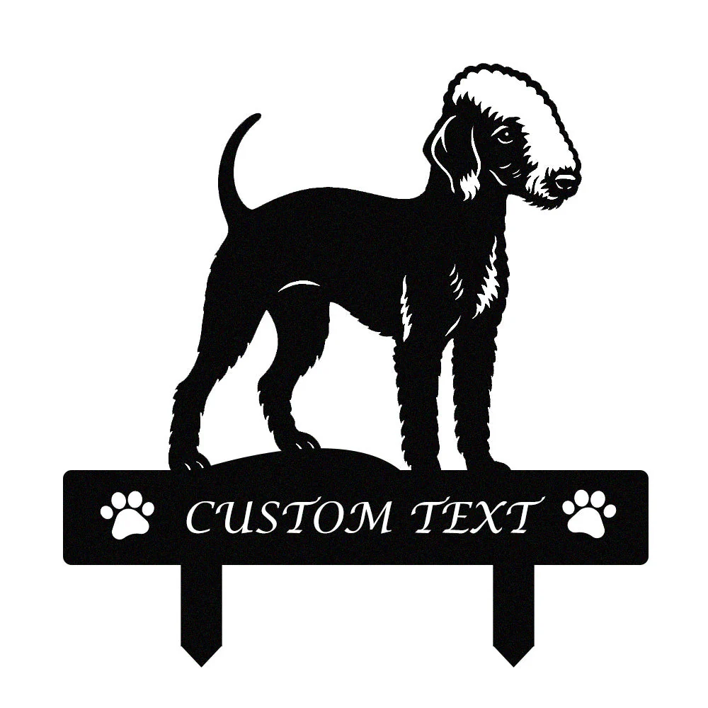 Bedlington Terrier Silhouette de Chien Personnalisée Piquet de Jardin en Métal - Image 9