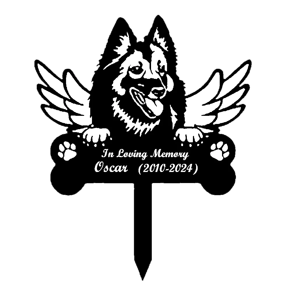 Belgian Tervuren Tuteur Commémoratif Personnalisé avec Ailes - Image 15