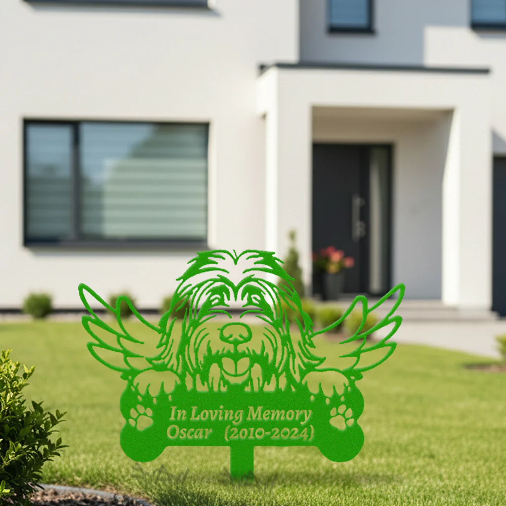 Bergamasco Sheepdog Tuteur Commémoratif Personnalisé avec Ailes - Image 10