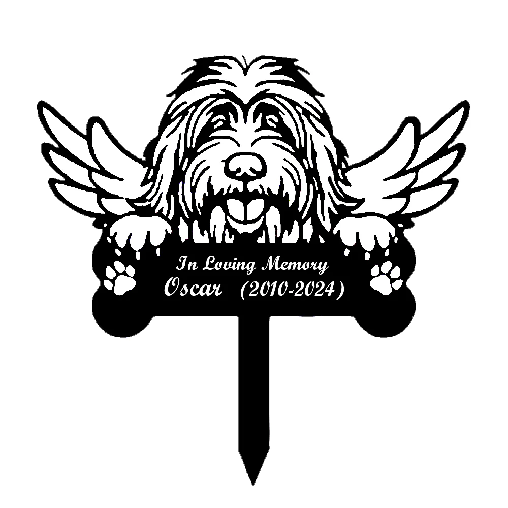 Bergamasco Sheepdog Tuteur Commémoratif Personnalisé avec Ailes - Image 16