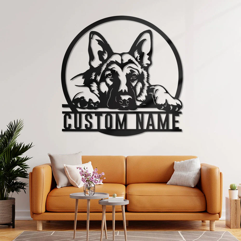 Berger Allemand Art Mural en Métal Personnalisé pour Amoureux des Chiens - Image 2