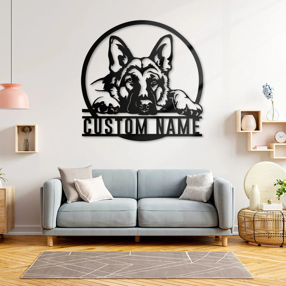 Berger Allemand Art Mural en Métal Personnalisé pour Amoureux des Chiens - Image 3