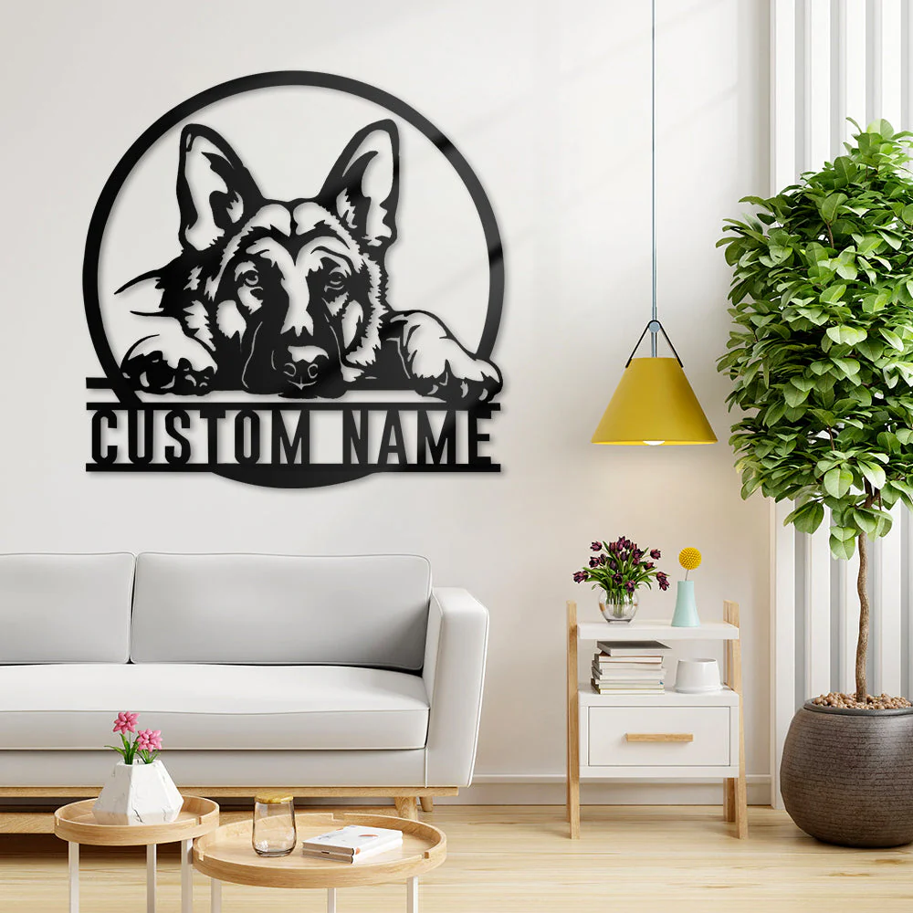 Berger Allemand Art Mural en Métal Personnalisé pour Amoureux des Chiens - Image 4