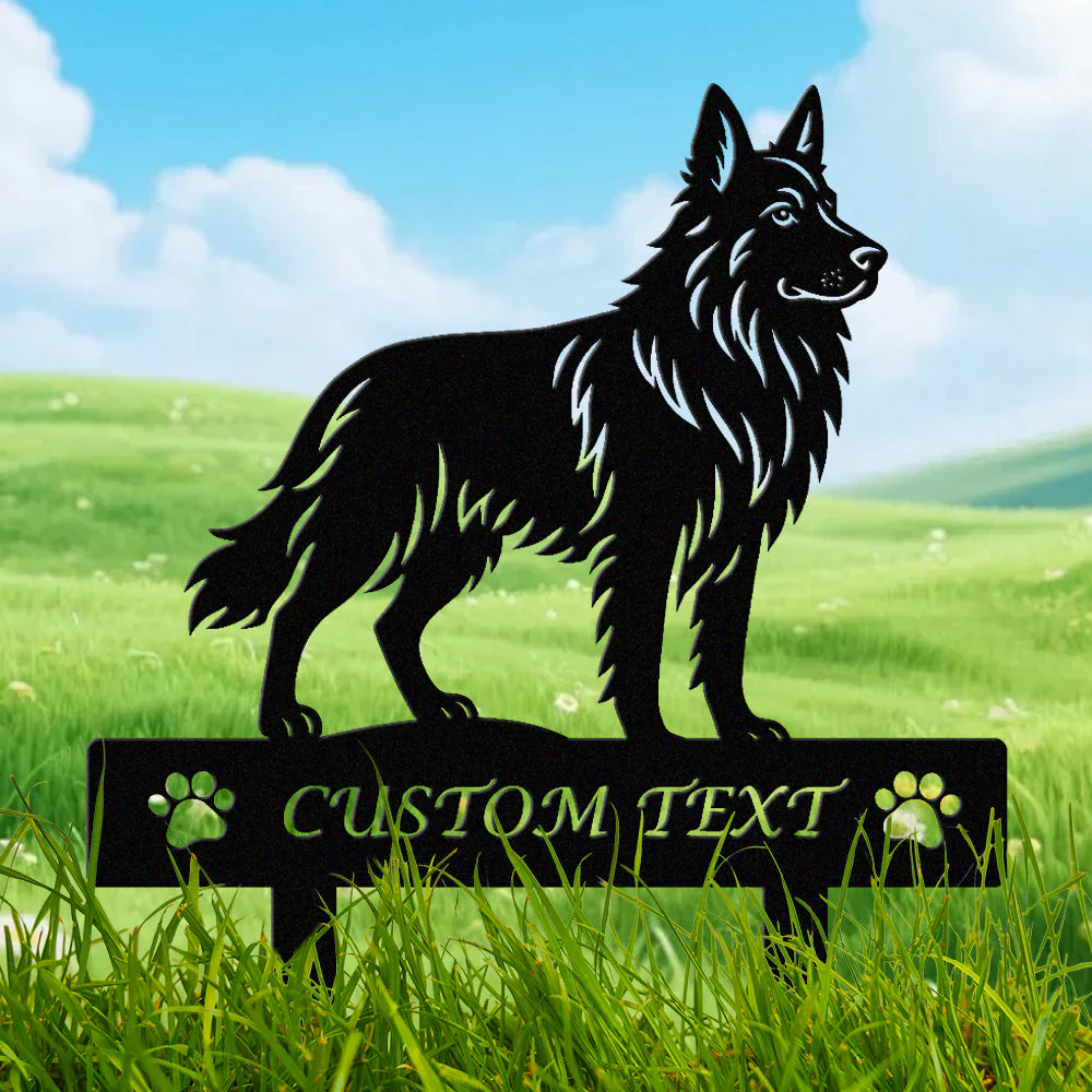 Berger Allemand Silhouette de Chien Personnalisée Piquet de Jardin en Métal