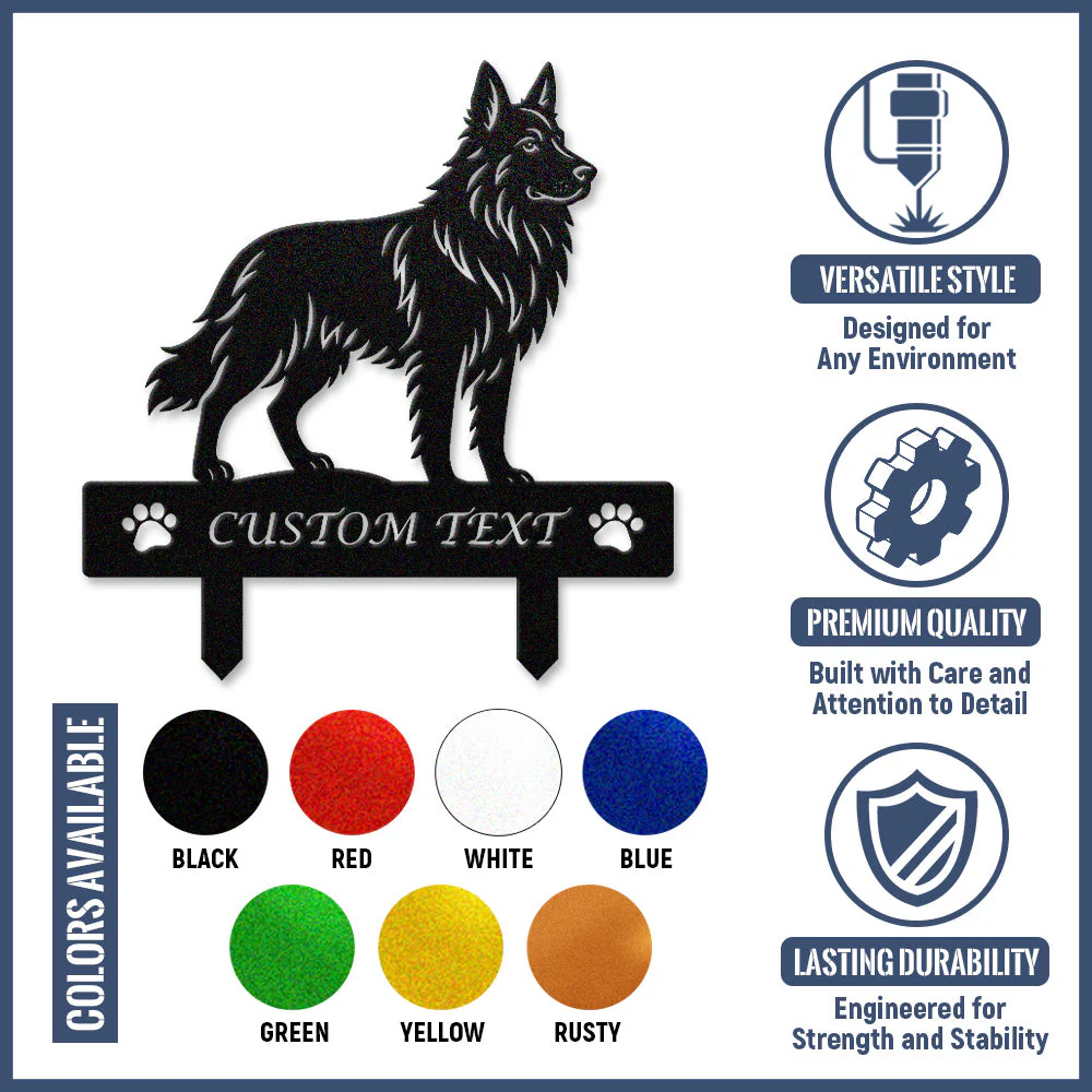 Berger Allemand Silhouette de Chien Personnalisée Piquet de Jardin en Métal - Image 10