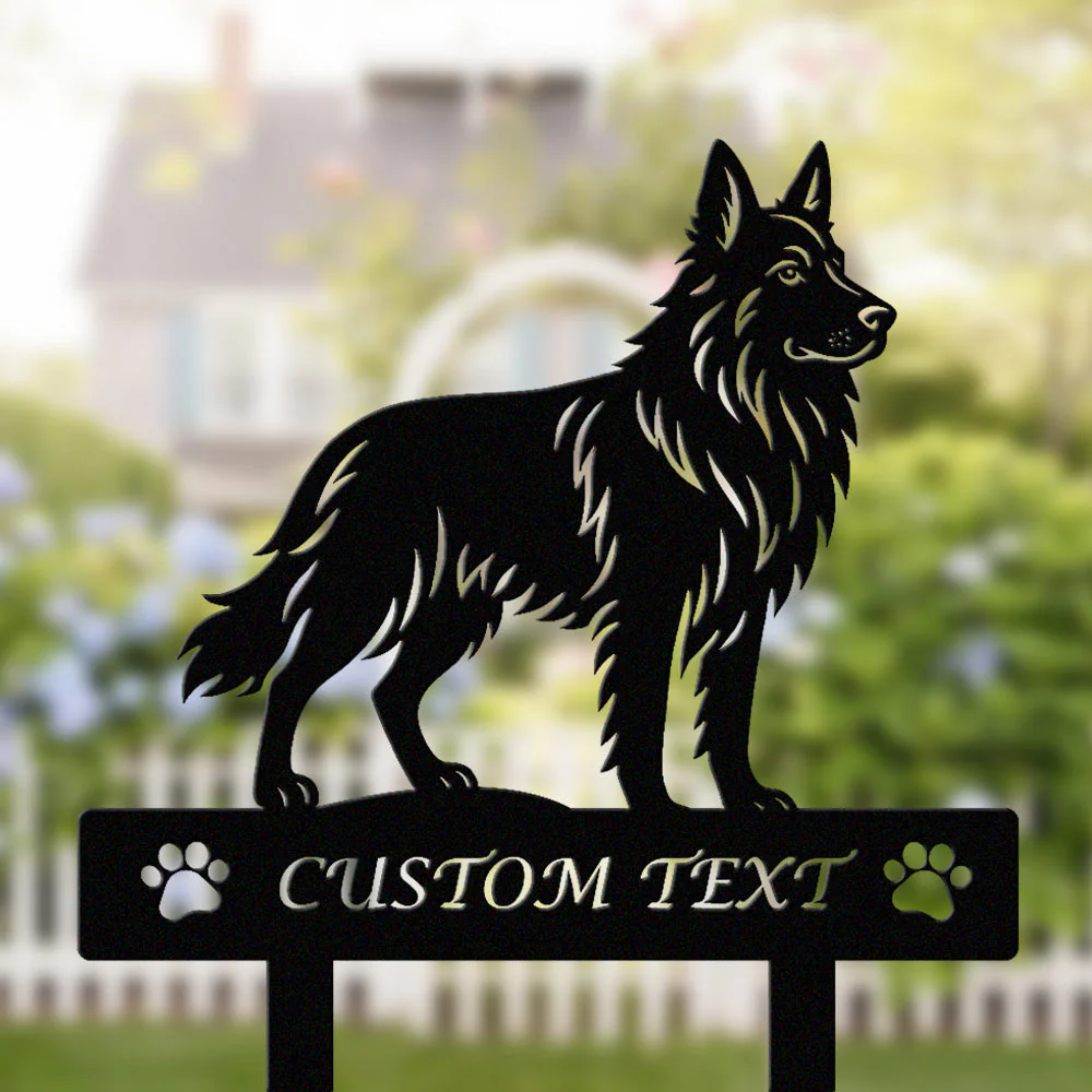 Berger Allemand Silhouette de Chien Personnalisée Piquet de Jardin en Métal - Image 2