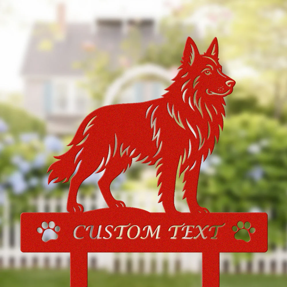 Berger Allemand Silhouette de Chien Personnalisée Piquet de Jardin en Métal - Image 3