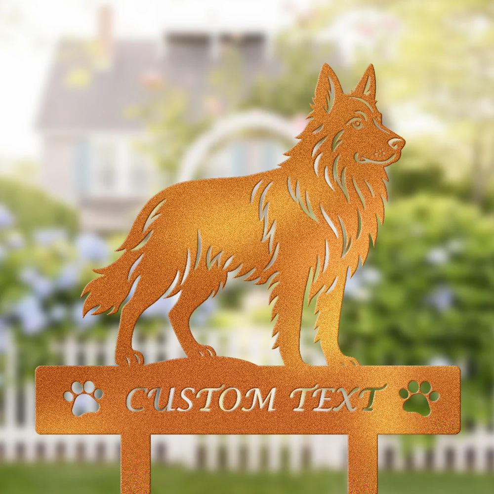 Berger Allemand Silhouette de Chien Personnalisée Piquet de Jardin en Métal - Image 4