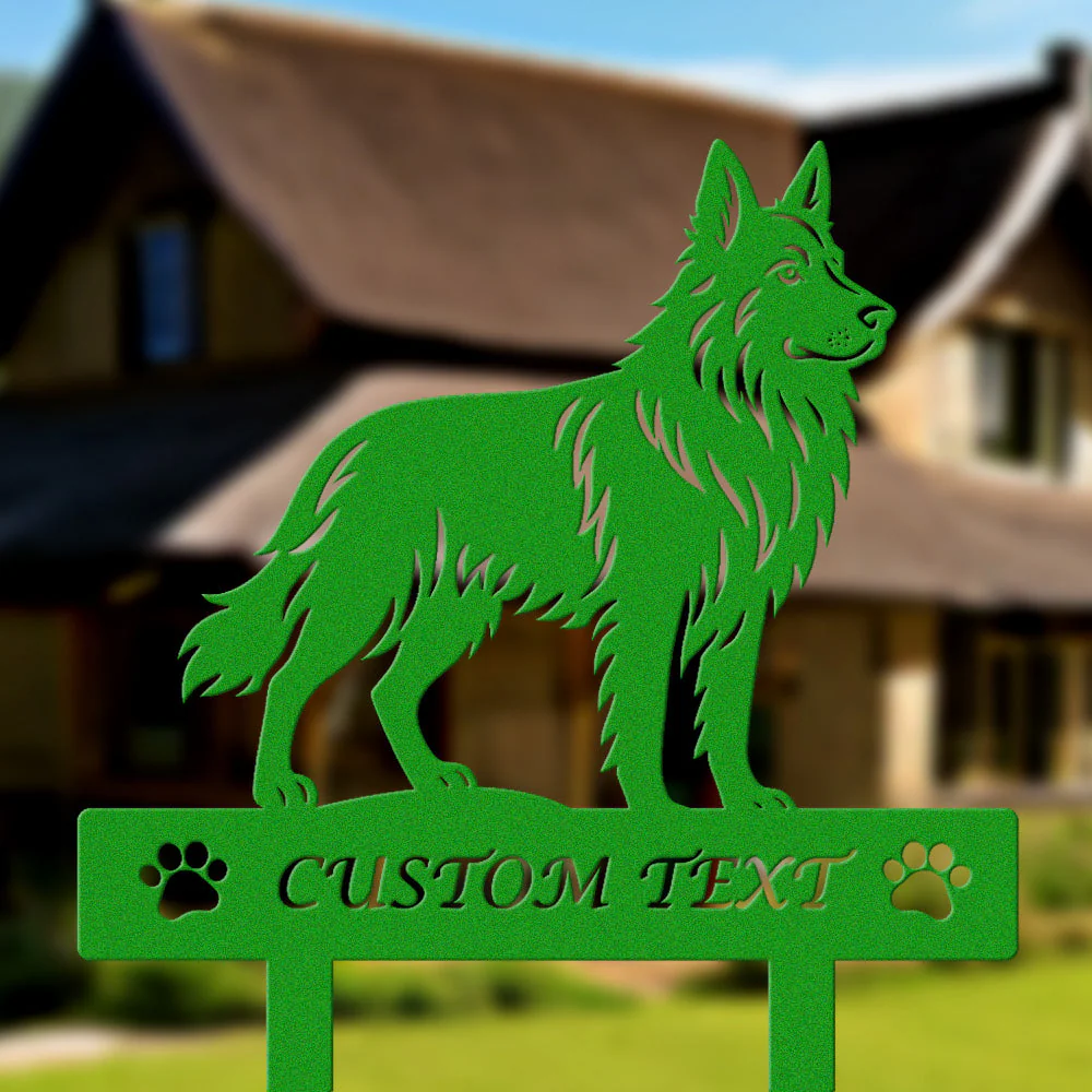 Berger Allemand Silhouette de Chien Personnalisée Piquet de Jardin en Métal - Image 5