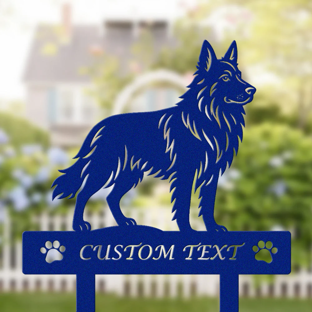 Berger Allemand Silhouette de Chien Personnalisée Piquet de Jardin en Métal - Image 6