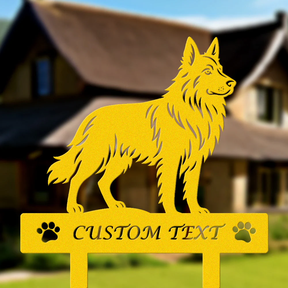Berger Allemand Silhouette de Chien Personnalisée Piquet de Jardin en Métal - Image 7