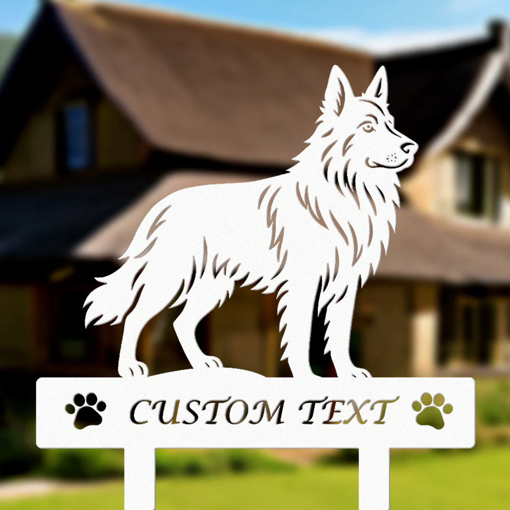 Berger Allemand Silhouette de Chien Personnalisée Piquet de Jardin en Métal - Image 8