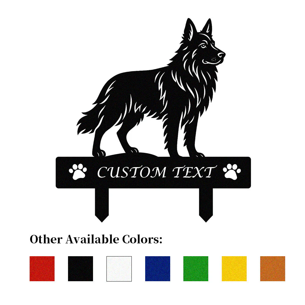 Berger Allemand Silhouette de Chien Personnalisée Piquet de Jardin en Métal - Image 9