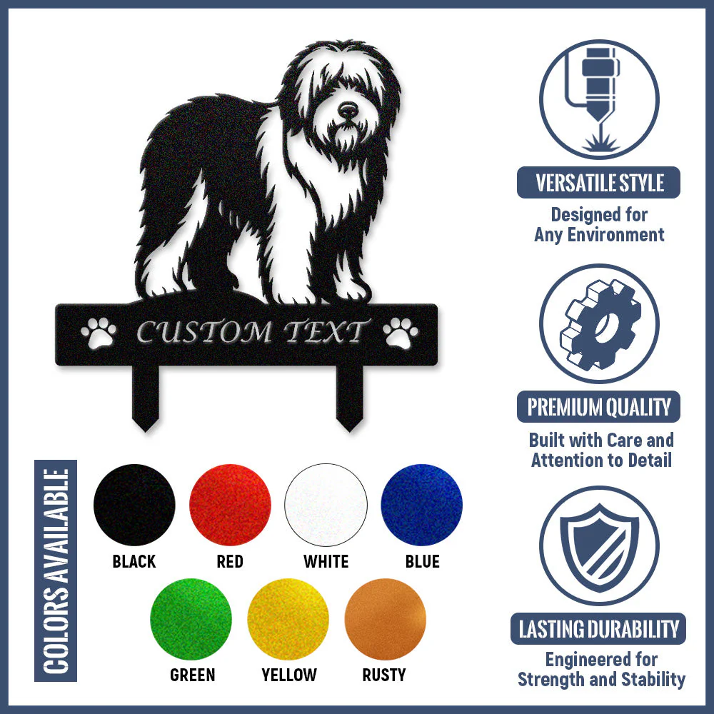 Berger Anglais Ancestral Silhouette de Chien Personnalisée Piquet de Jardin en Métal - Image 10