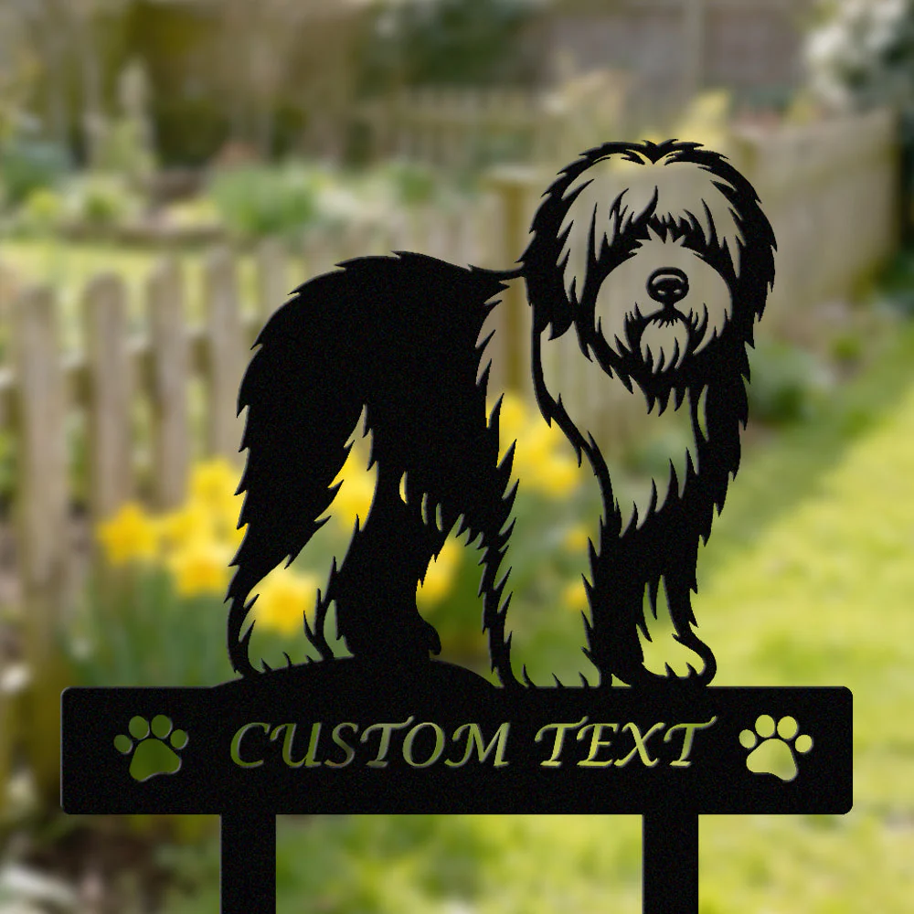 Berger Anglais Ancestral Silhouette de Chien Personnalisée Piquet de Jardin en Métal - Image 2