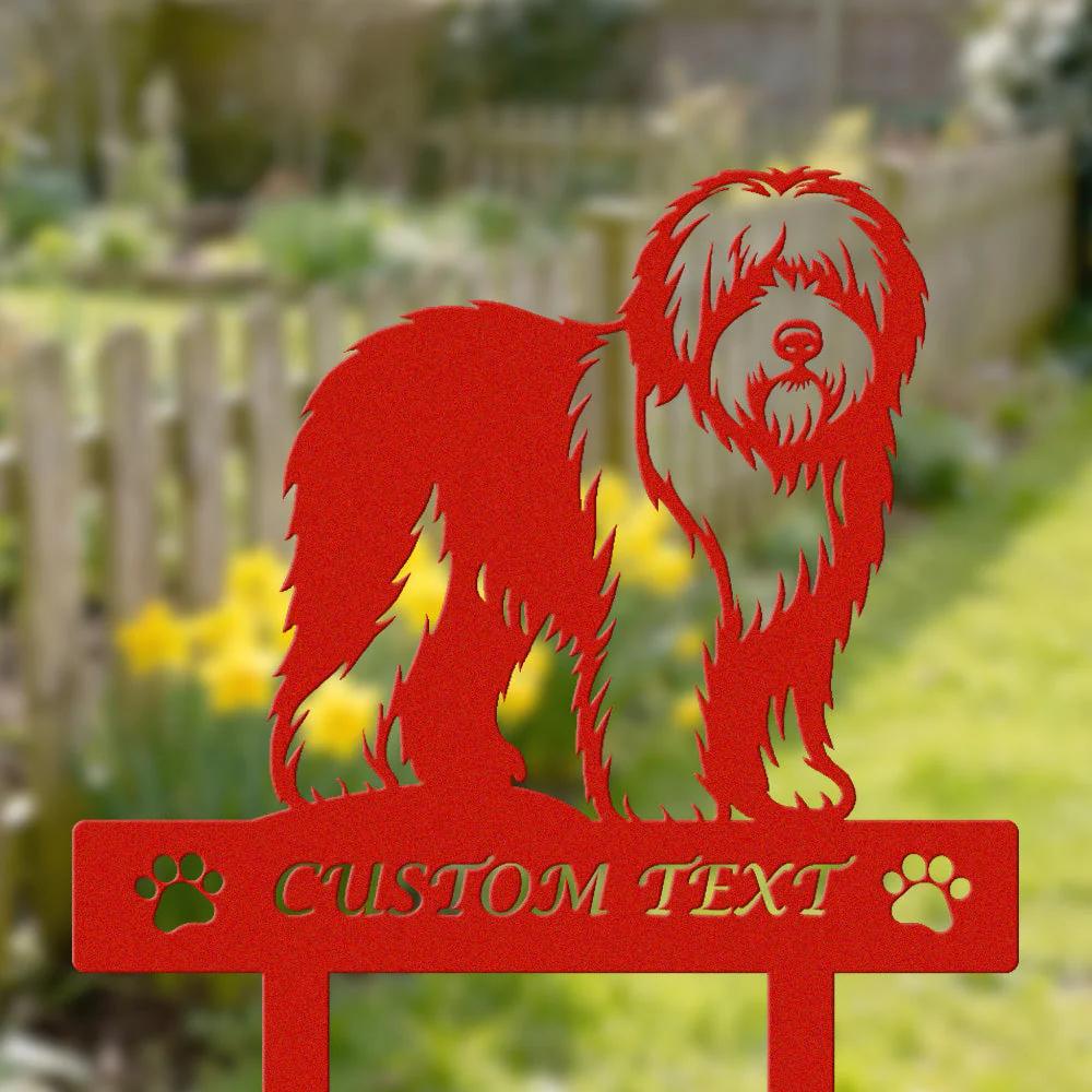 Berger Anglais Ancestral Silhouette de Chien Personnalisée Piquet de Jardin en Métal - Image 3