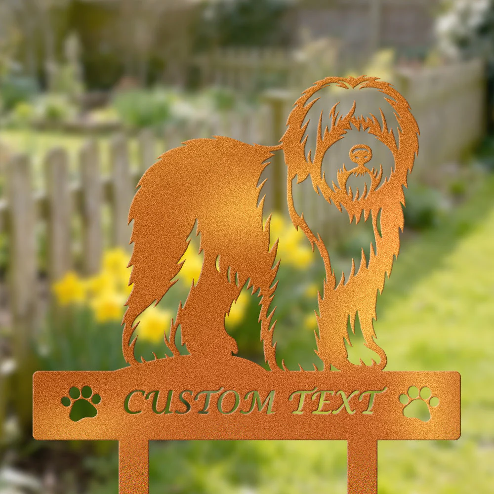 Berger Anglais Ancestral Silhouette de Chien Personnalisée Piquet de Jardin en Métal - Image 4