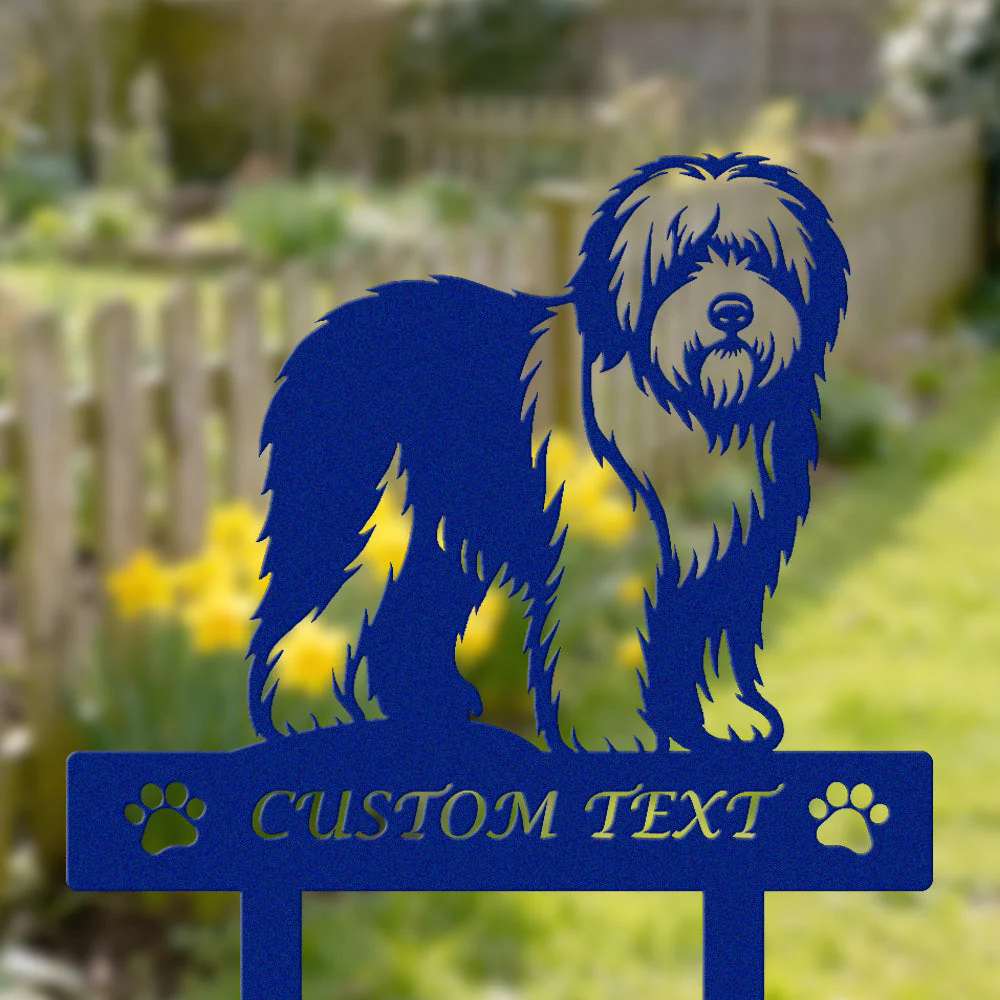 Berger Anglais Ancestral Silhouette de Chien Personnalisée Piquet de Jardin en Métal - Image 6