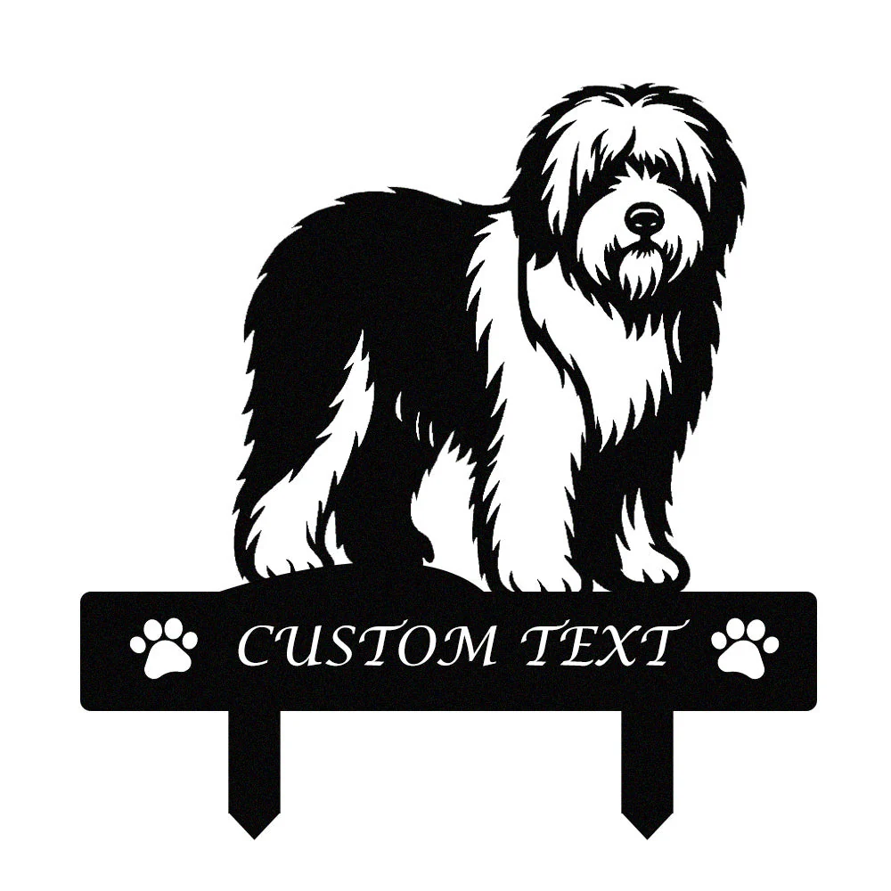 Berger Anglais Ancestral Silhouette de Chien Personnalisée Piquet de Jardin en Métal - Image 9