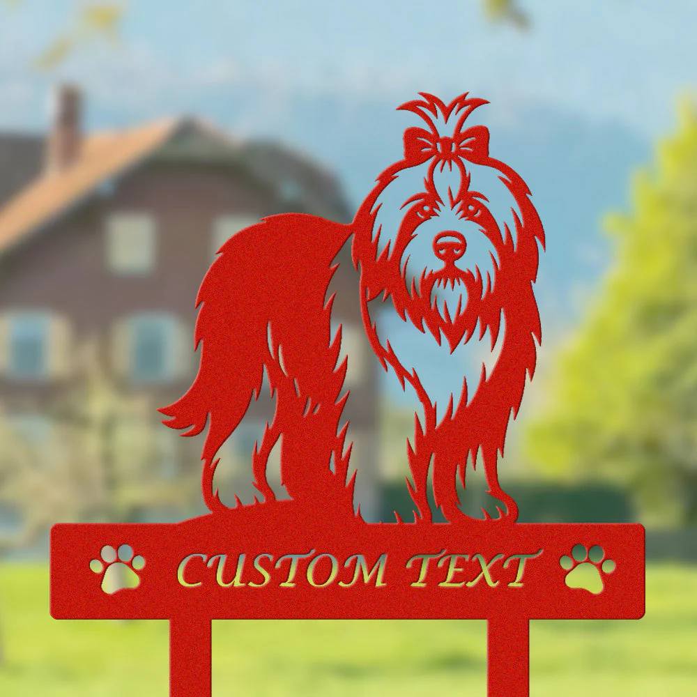 Berger Anglais Ancestral Silhouette de Chien Personnalisée Piquet de Jardin en Métal - Image 3