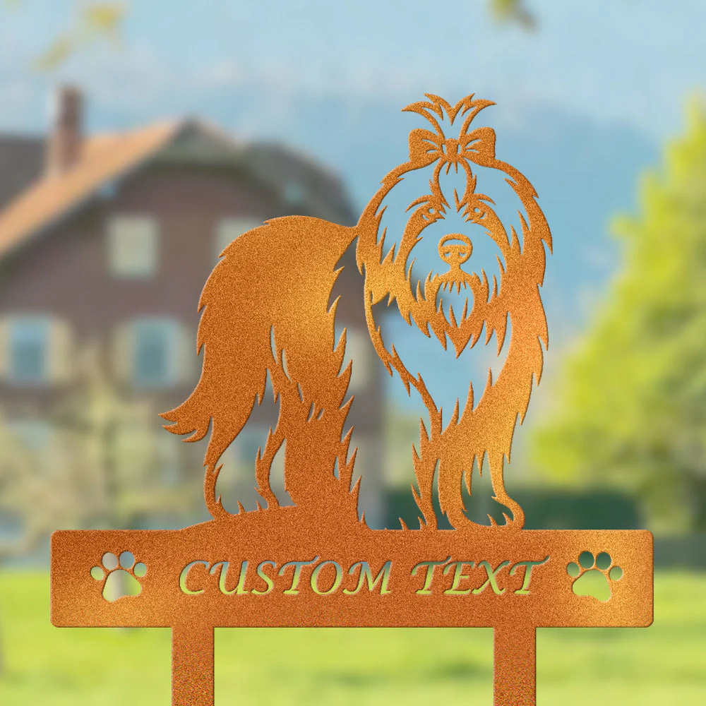 Berger Anglais Ancestral Silhouette de Chien Personnalisée Piquet de Jardin en Métal - Image 4