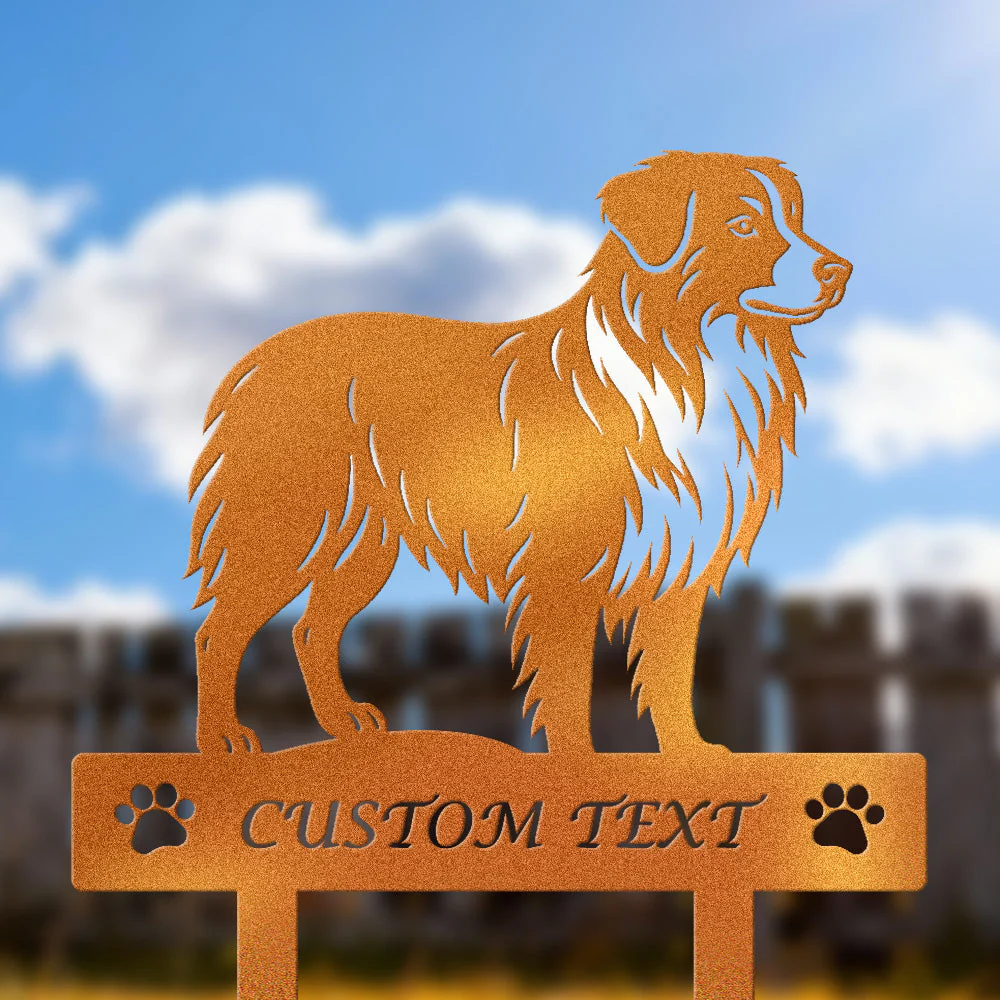 Berger Australien Silhouette de Chien Personnalisée Piquet de Jardin en Métal - Image 4
