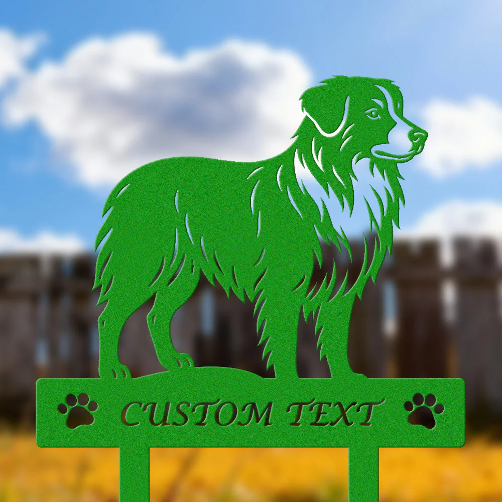 Berger Australien Silhouette de Chien Personnalisée Piquet de Jardin en Métal - Image 5
