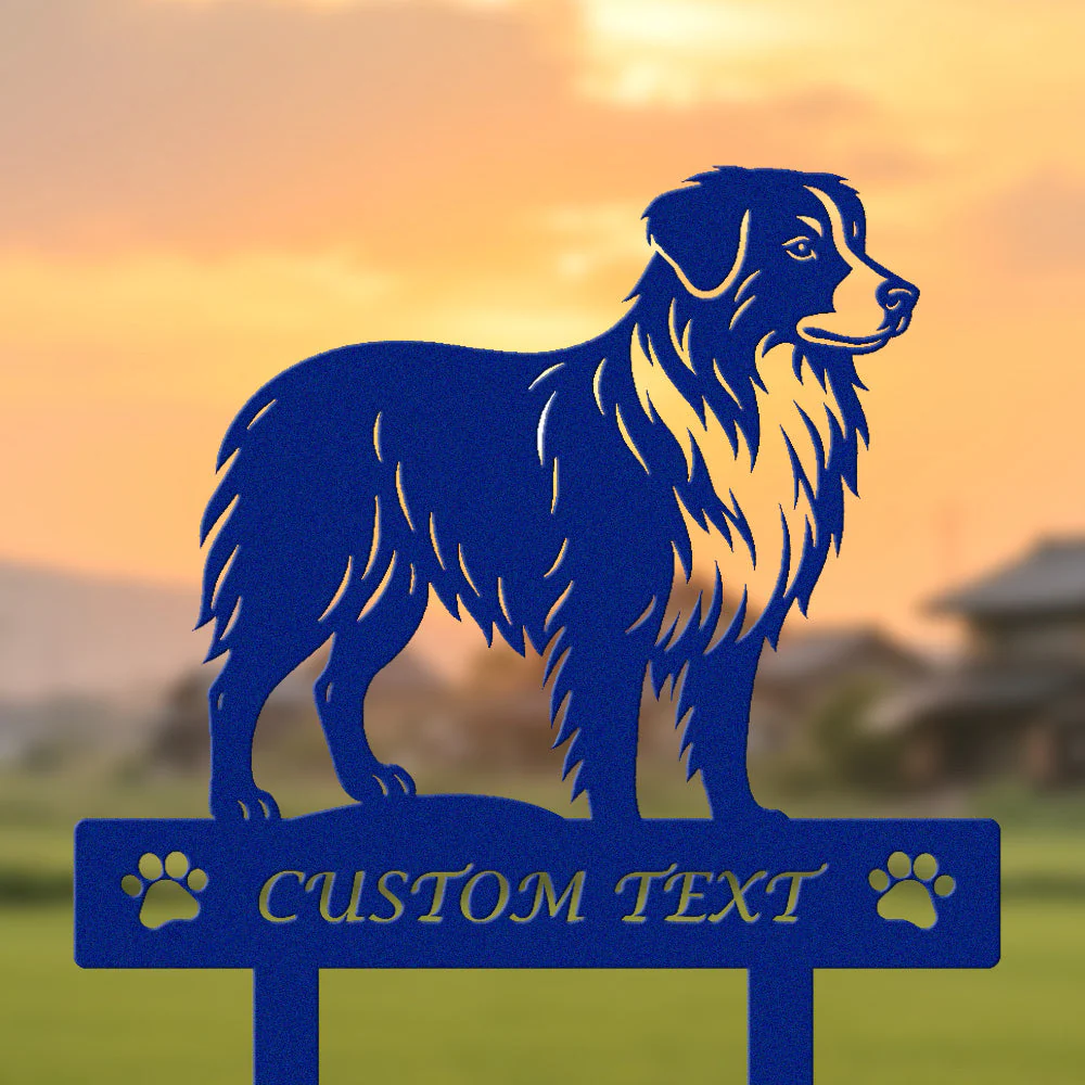 Berger Australien Silhouette de Chien Personnalisée Piquet de Jardin en Métal - Image 6