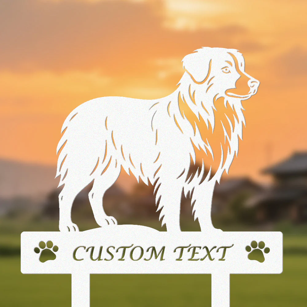 Berger Australien Silhouette de Chien Personnalisée Piquet de Jardin en Métal - Image 8