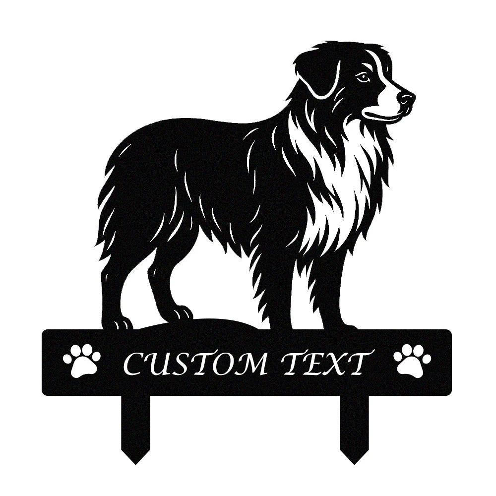 Berger Australien Silhouette de Chien Personnalisée Piquet de Jardin en Métal - Image 9