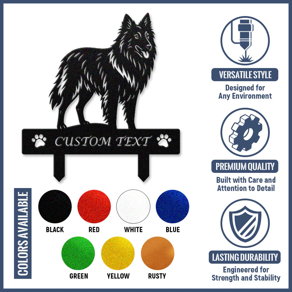 Berger Belge Silhouette de Chien Personnalisée Piquet de Jardin en Métal - Image 10