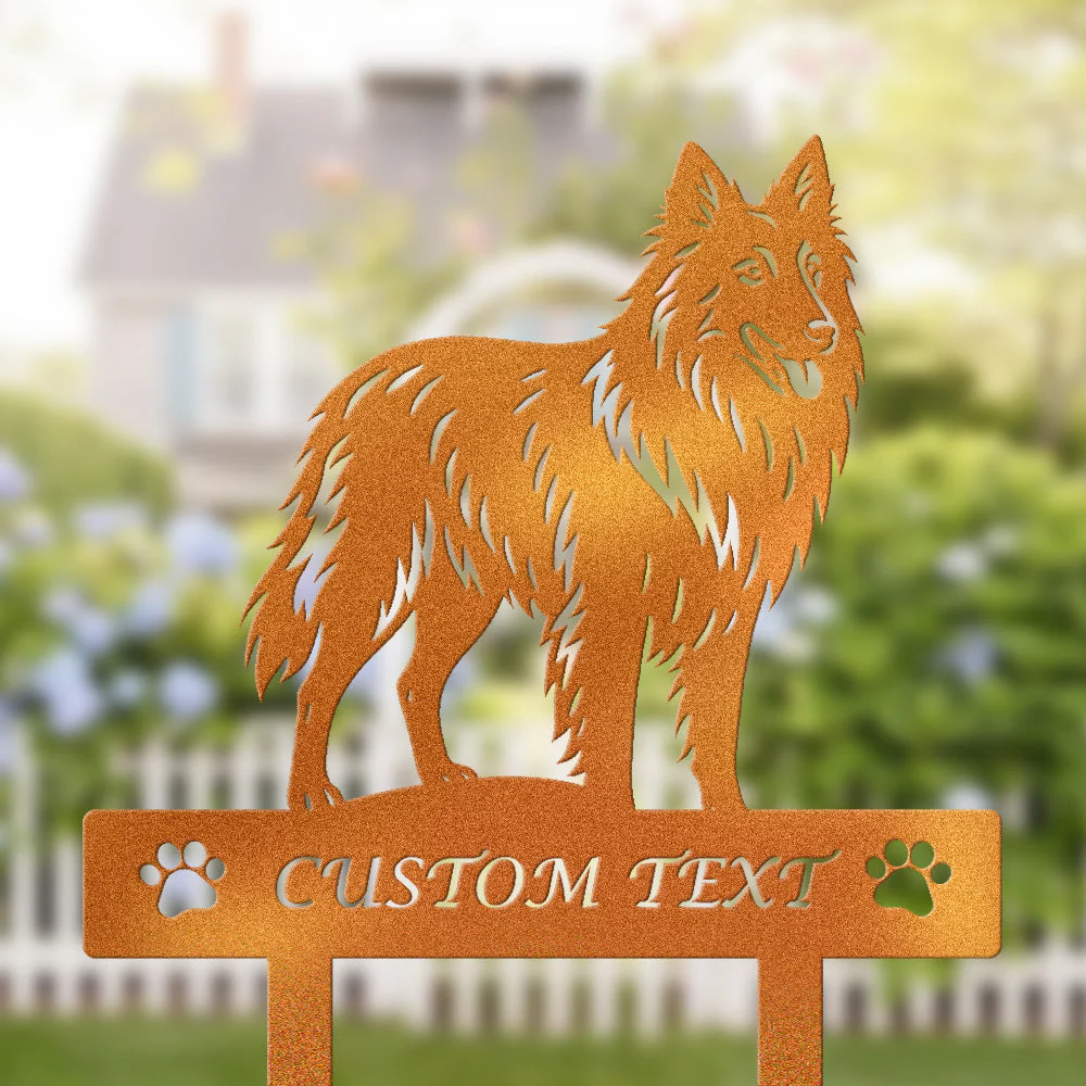 Berger Belge Silhouette de Chien Personnalisée Piquet de Jardin en Métal - Image 4