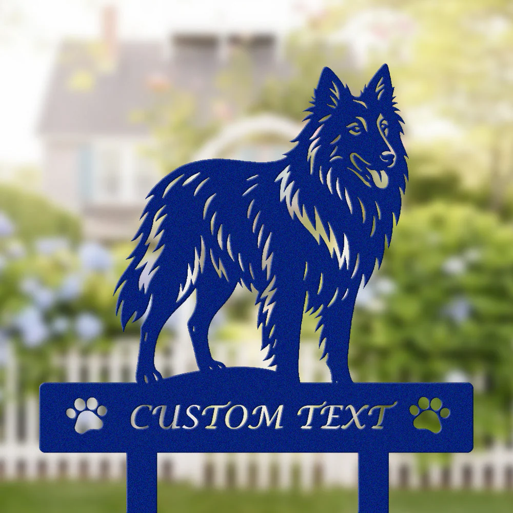 Berger Belge Silhouette de Chien Personnalisée Piquet de Jardin en Métal - Image 6