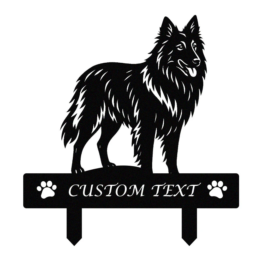 Berger Belge Silhouette de Chien Personnalisée Piquet de Jardin en Métal - Image 9