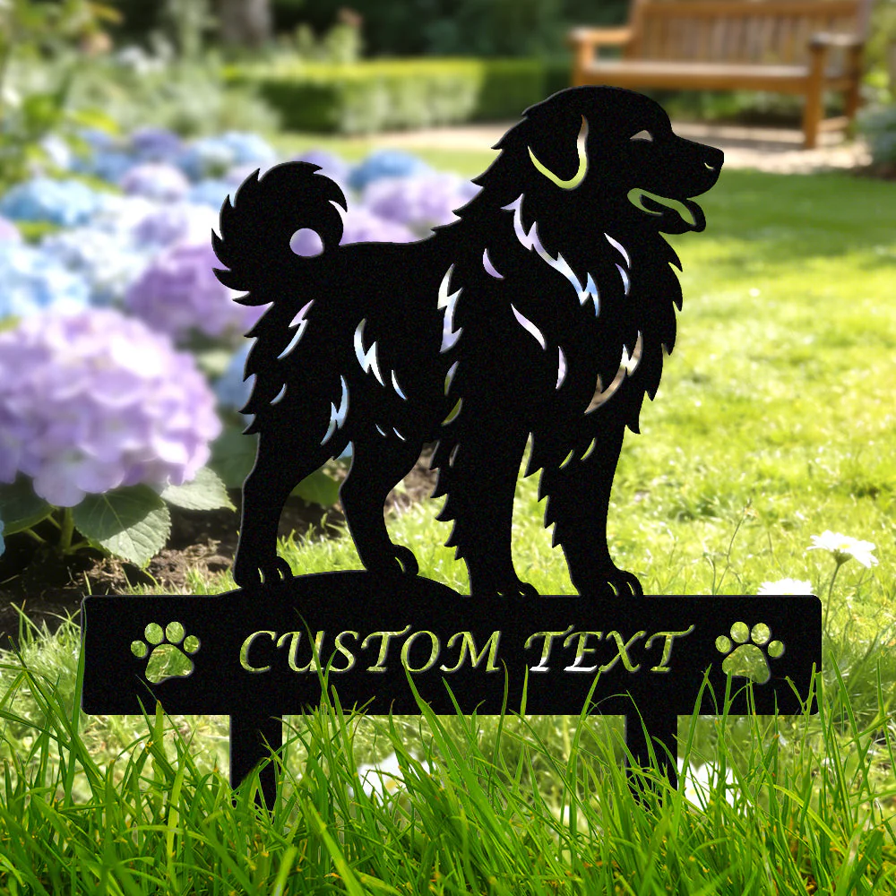 Berger de la Maremme Silhouette de Chien Personnalisée Piquet de Jardin en Métal