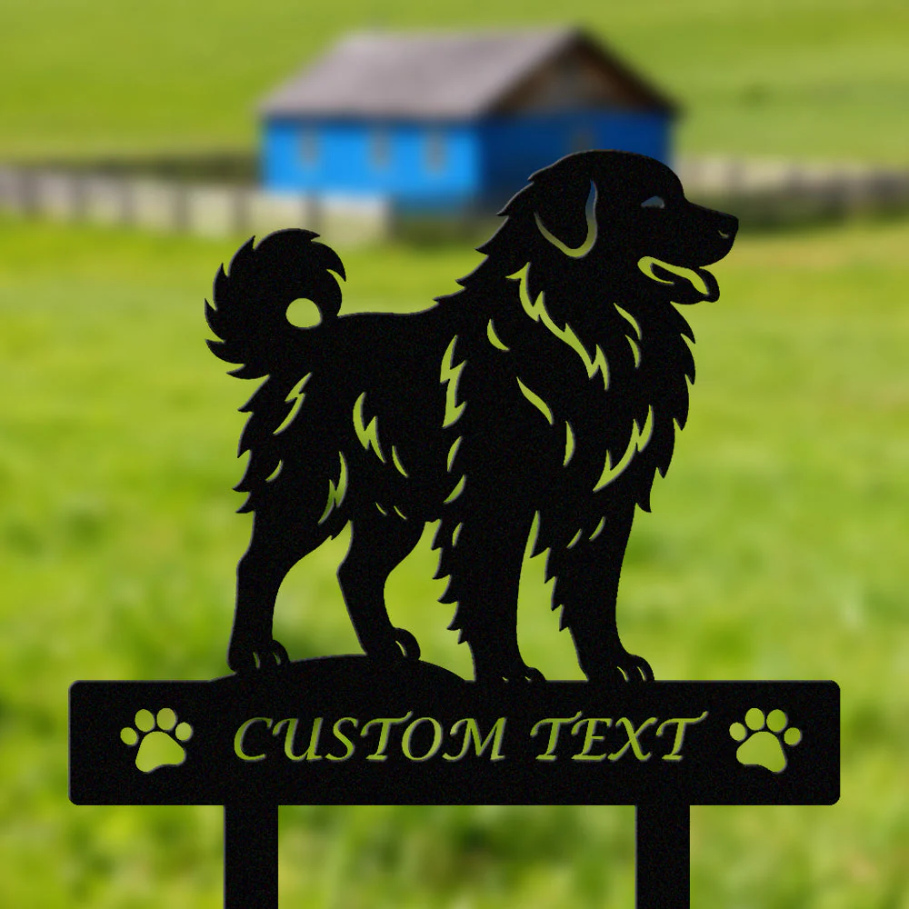 Berger de la Maremme Silhouette de Chien Personnalisée Piquet de Jardin en Métal - Image 2