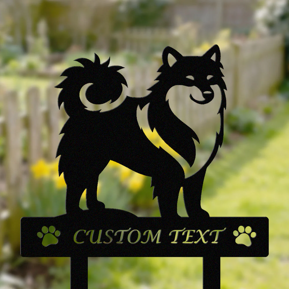 Berger Islandais Silhouette de Chien Personnalisée Piquet de Jardin en Métal - Image 2