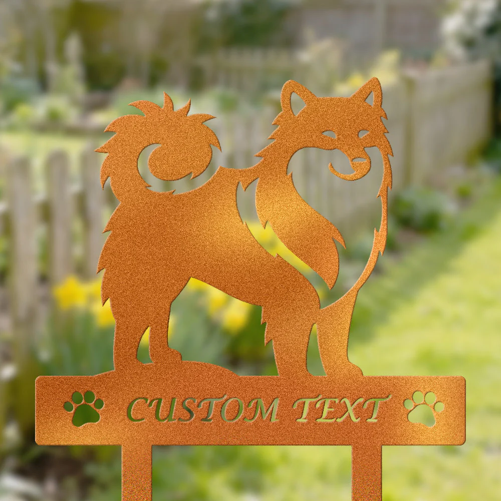 Berger Islandais Silhouette de Chien Personnalisée Piquet de Jardin en Métal - Image 4