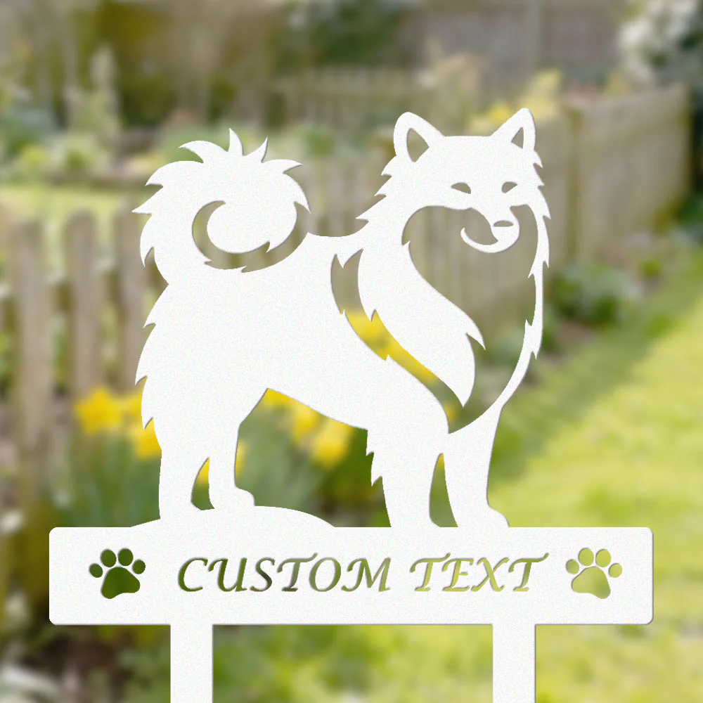 Berger Islandais Silhouette de Chien Personnalisée Piquet de Jardin en Métal - Image 8