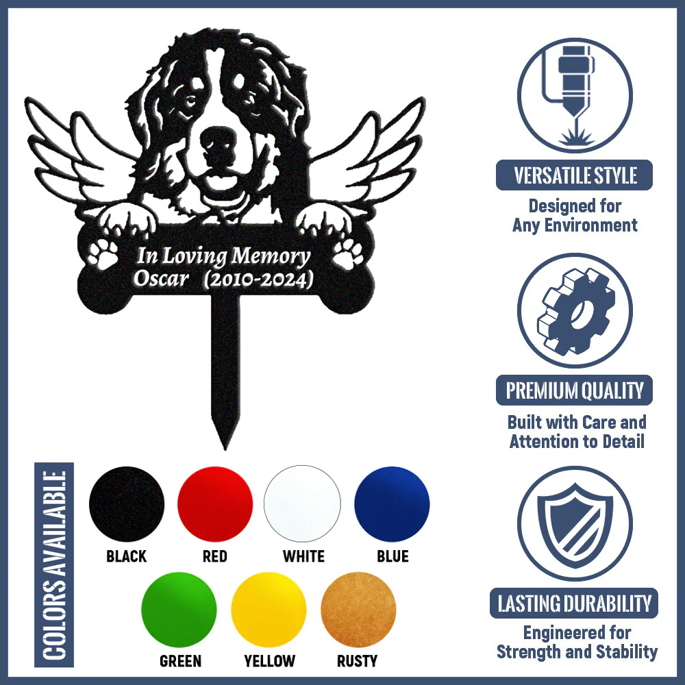 Bernese Mountain Dog Tuteur Commémoratif Personnalisé avec Ailes - Image 13