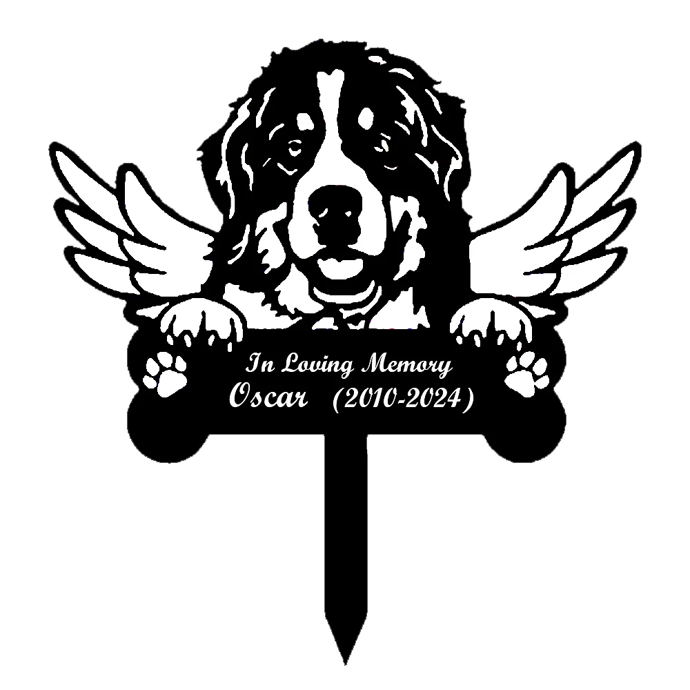 Bernese Mountain Dog Tuteur Commémoratif Personnalisé avec Ailes - Image 15