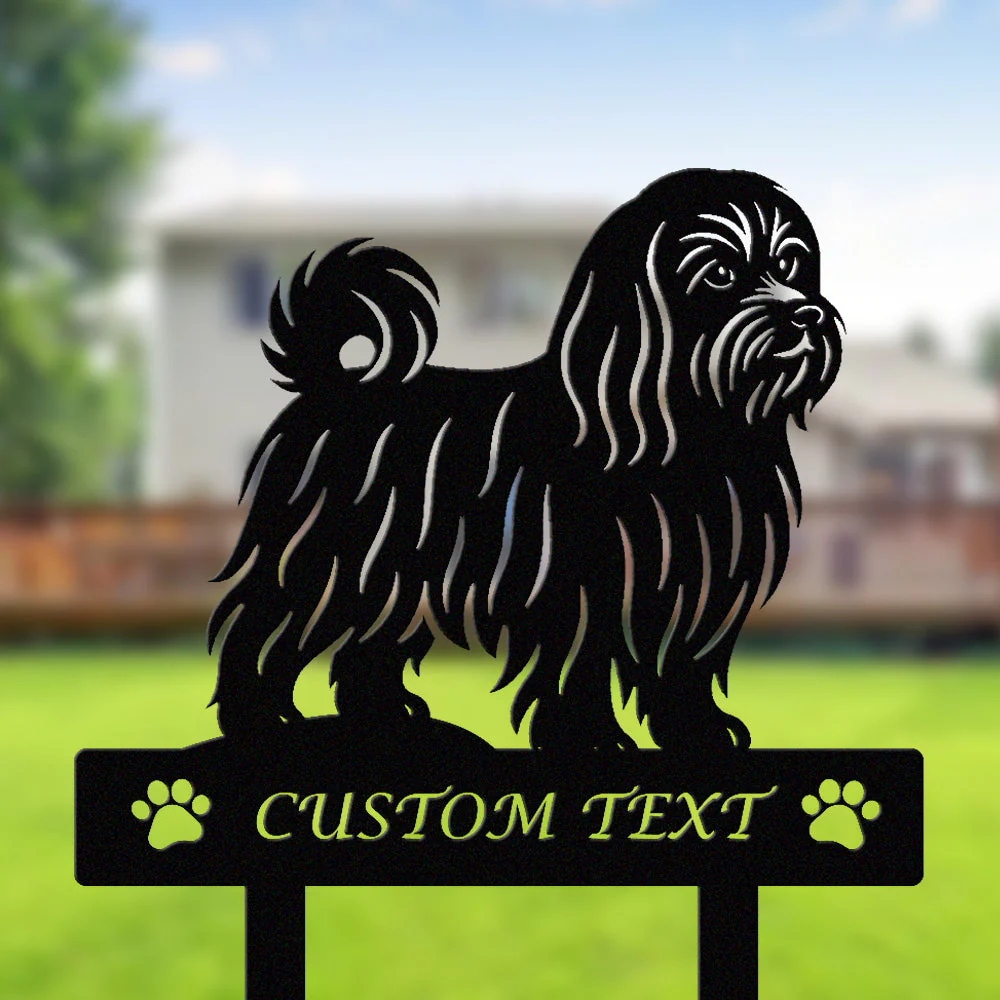 Bichon Maltais Silhouette de Chien Personnalisée Piquet de Jardin en Métal - Image 2