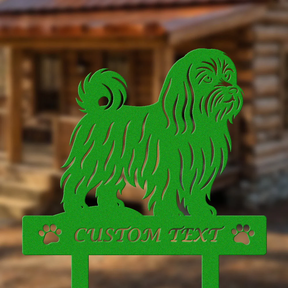 Bichon Maltais Silhouette de Chien Personnalisée Piquet de Jardin en Métal - Image 5